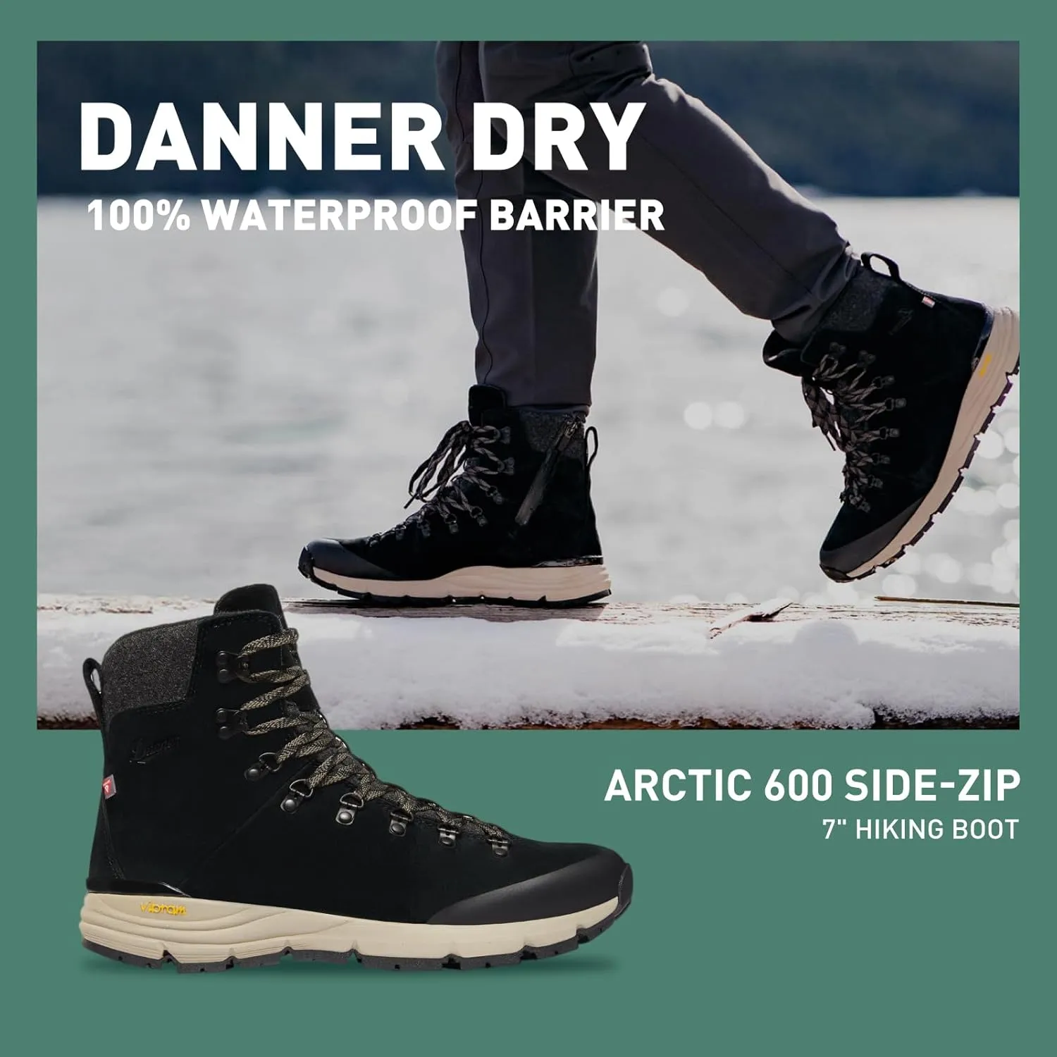 Danner Men's Arctic 600 Side-Zip 7'' 200G Waterproof Hiking Boot