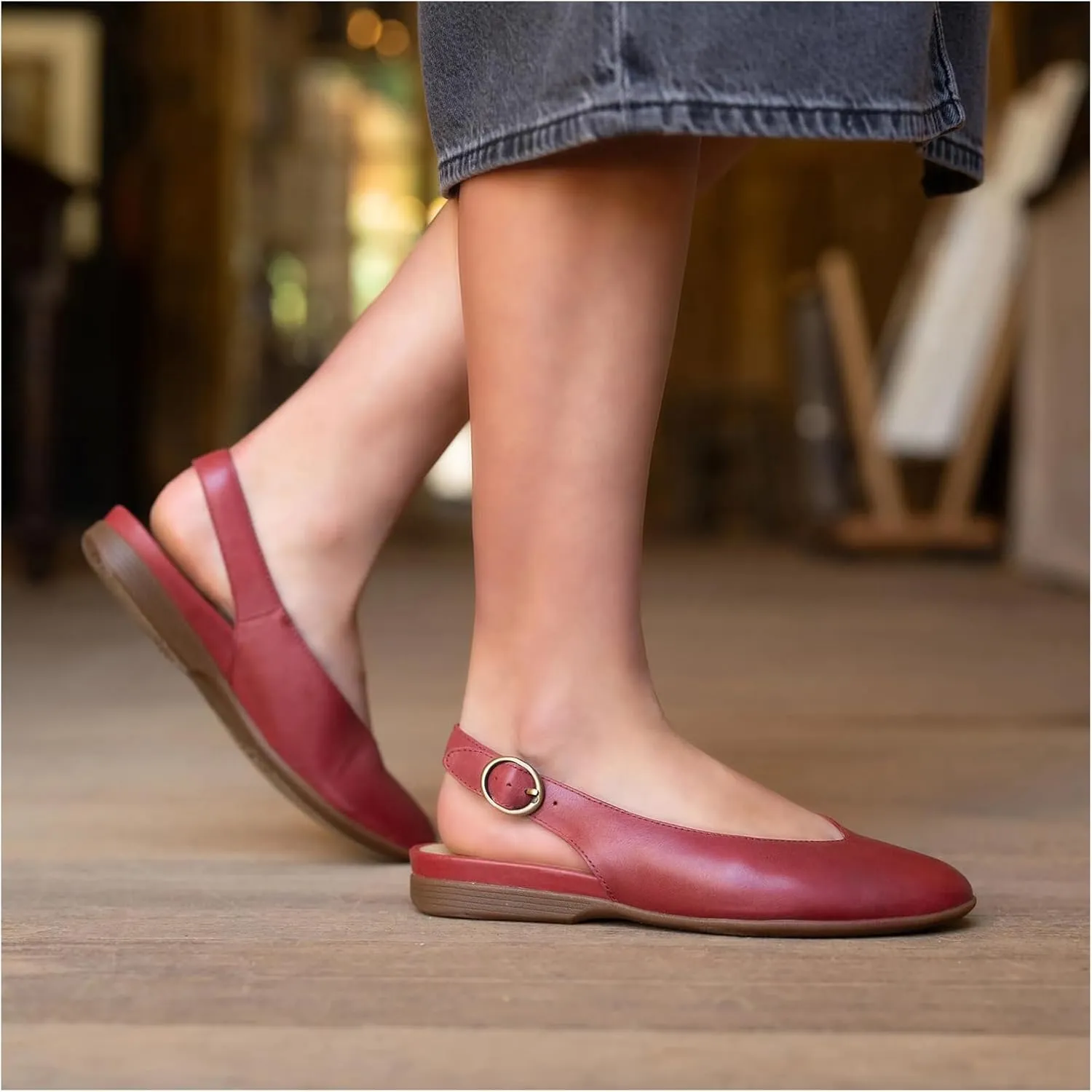 Dansko Lea Slingback Flats for Women - Comfortable Flats with Arch Support for Comfort