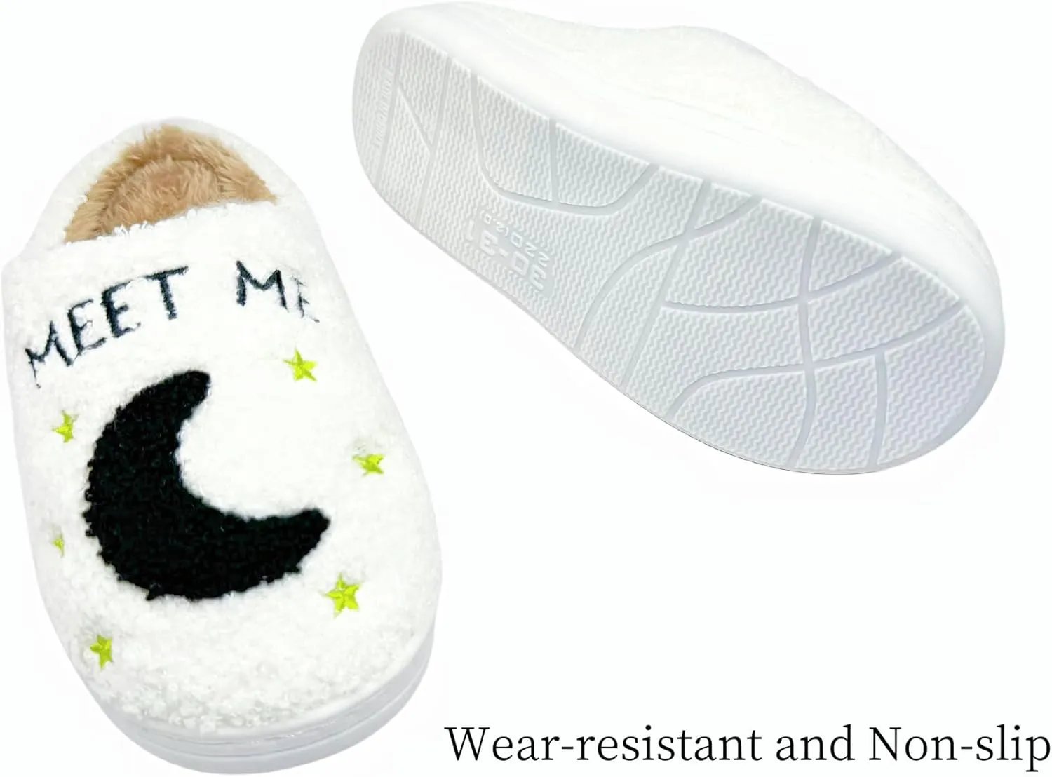 DCLTD Smile Face Slipper Women Slide Kids Fuzzy Slides with Soft Memory Foam Comfort Cotton Slip on Warm Slipper Anti-Slip Soft Sole Slippers for Kids Women Slip-in Men