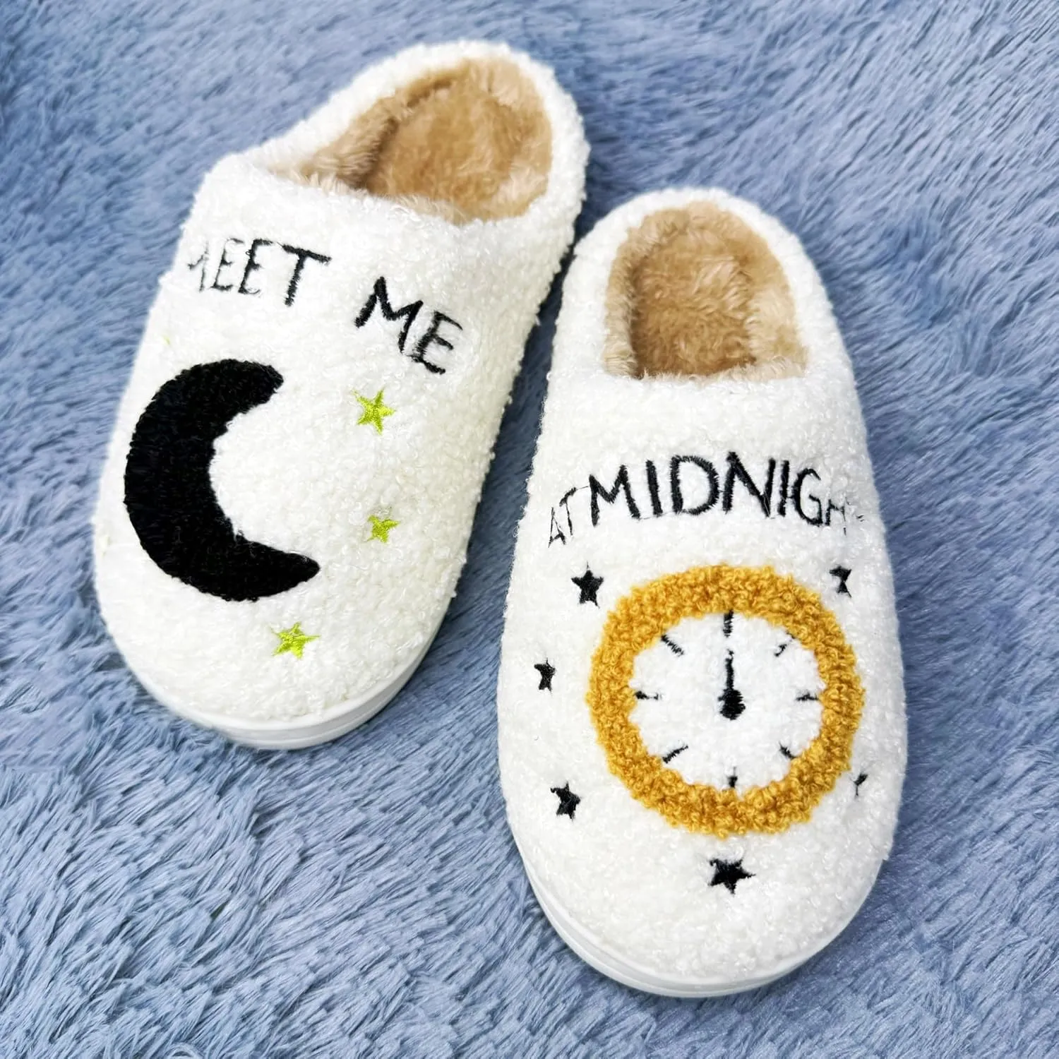 DCLTD Smile Face Slipper Women Slide Kids Fuzzy Slides with Soft Memory Foam Comfort Cotton Slip on Warm Slipper Anti-Slip Soft Sole Slippers for Kids Women Slip-in Men