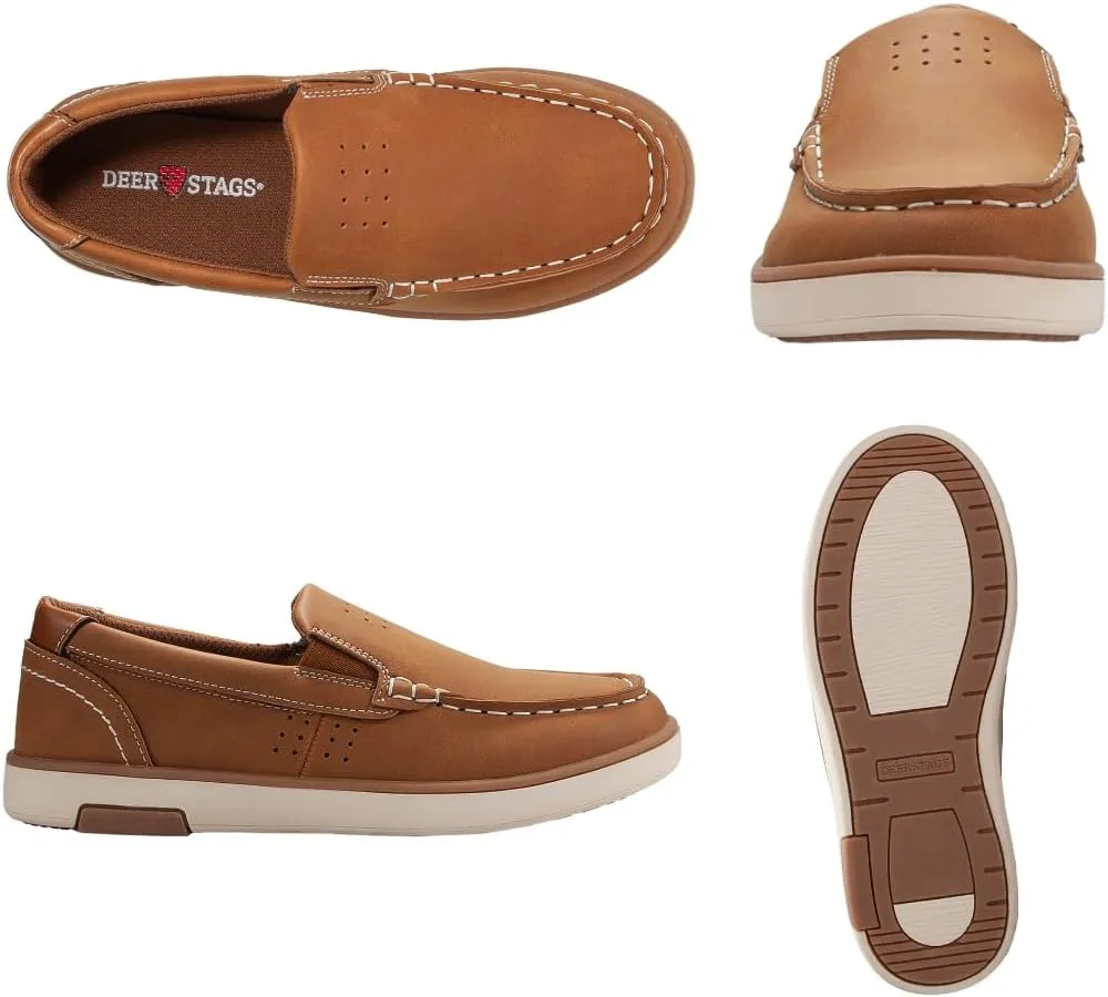 Deer Stags Boy's Booster Driving Moc Slip-On Loafer Flats Dress Shoes