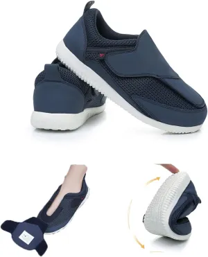 Diabetic Shoes for Women Extra Wide Adjustable Walking Shoes Slip-on Shoes for Swollen Feet for Elderly Soft Reduce Pain Caused by Friction Blue (8.5)