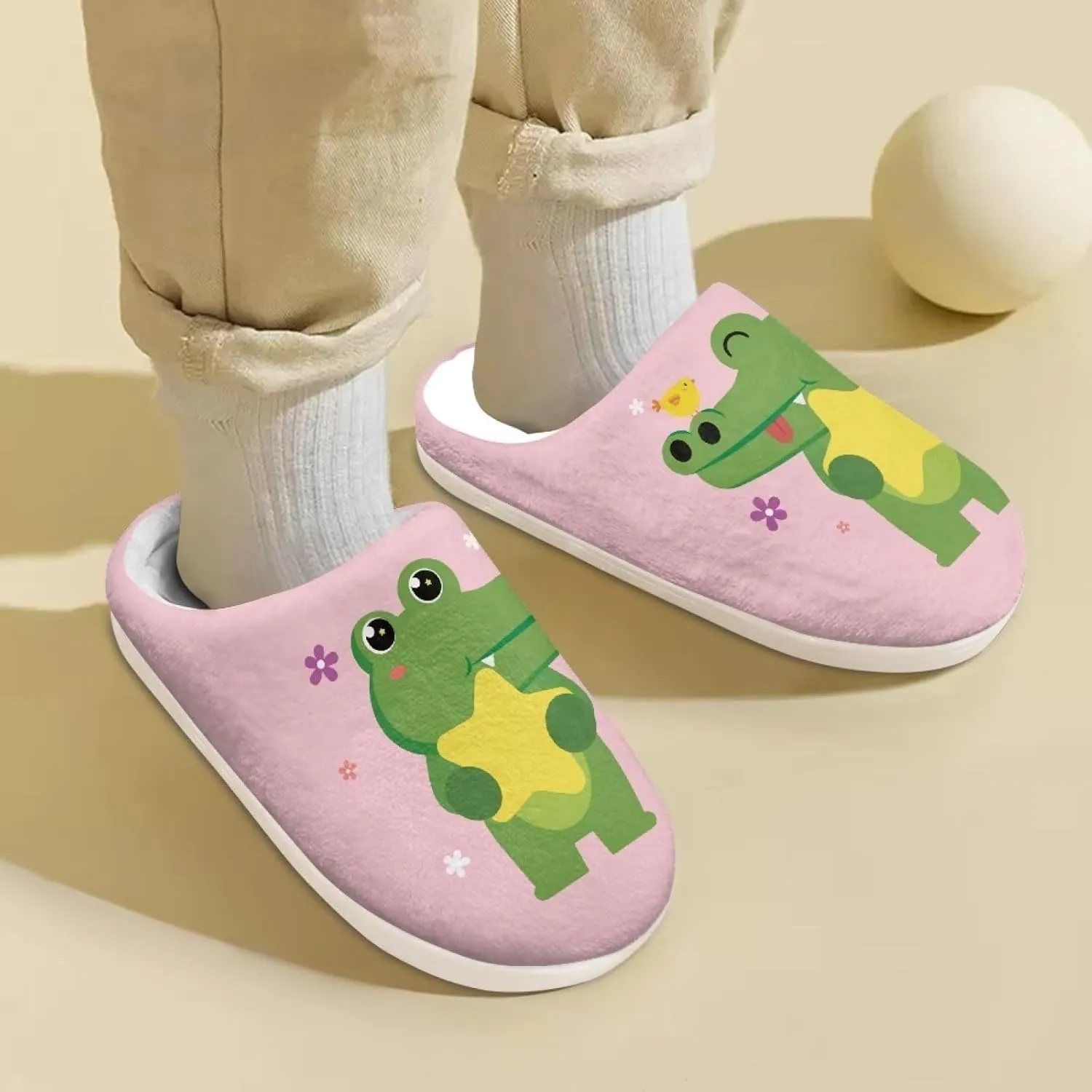 DISNIMO Kids Slippers Household Anti-Slip Indoor Home Bedroom Slippers for Girls and Boys 9-14.5