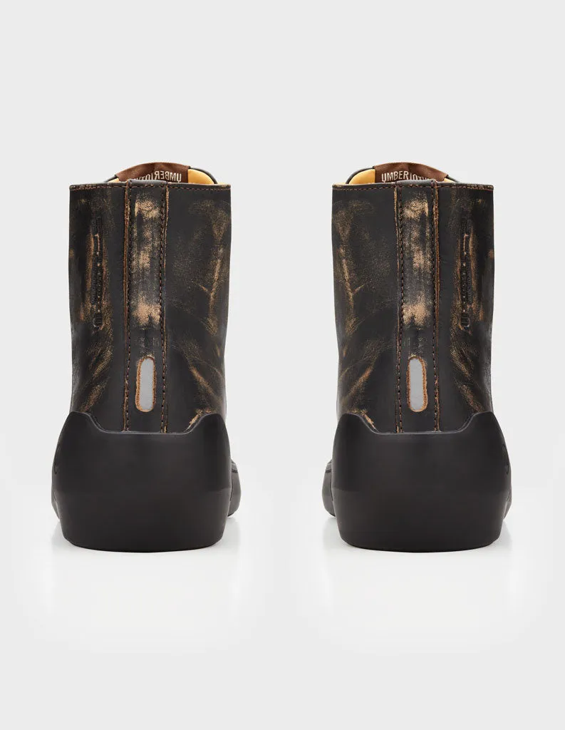 Distressed Geniune Leather Motorcycle Sneakers