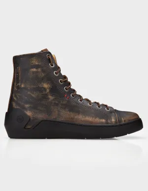 Distressed Geniune Leather Motorcycle Sneakers