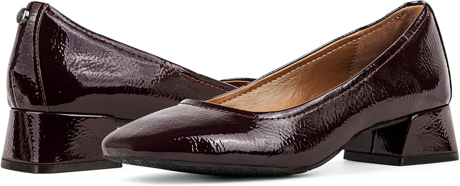 Donald Pliner Women’s RYA Pump Heel – 1.3” Block Heel Shoes for Comfort, Slip On Women’s Heels with Rubber Sole