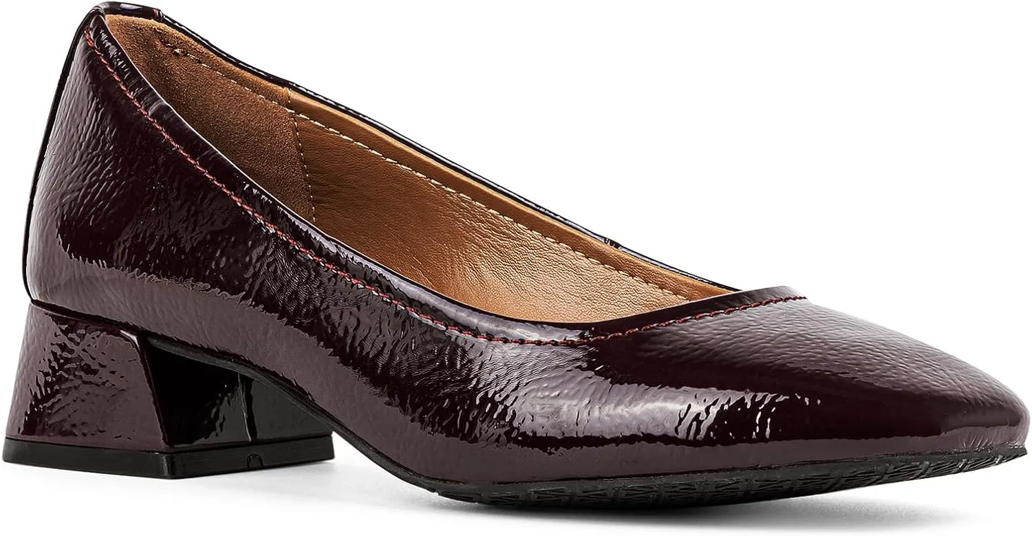 Donald Pliner Women’s RYA Pump Heel – 1.3” Block Heel Shoes for Comfort, Slip On Women’s Heels with Rubber Sole