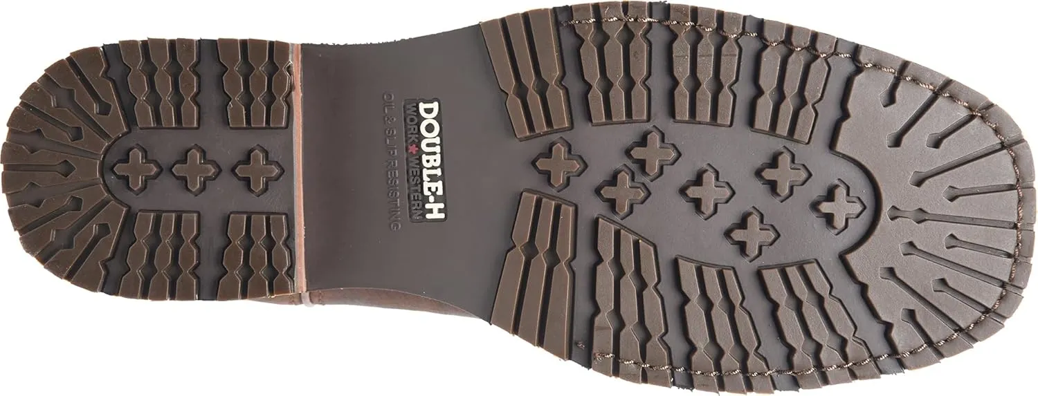 DOUBLE-H Mens 10" Comp Toe Square Toe Roper Boots, Durable Leather Work Boot for Safety & Comfort, Western Style