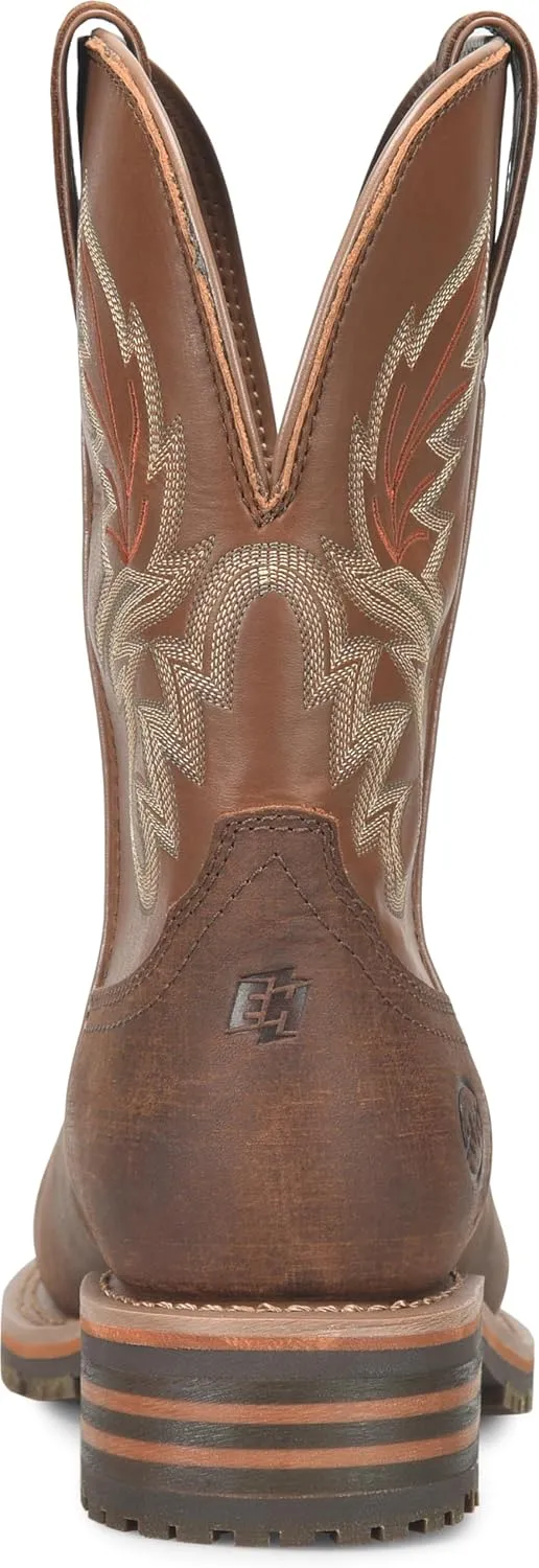DOUBLE-H Mens 10" Comp Toe Square Toe Roper Boots, Durable Leather Work Boot for Safety & Comfort, Western Style