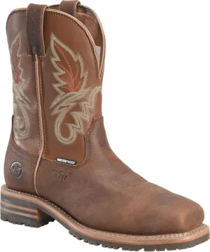 DOUBLE-H Mens 10" Comp Toe Square Toe Roper Boots, Durable Leather Work Boot for Safety & Comfort, Western Style