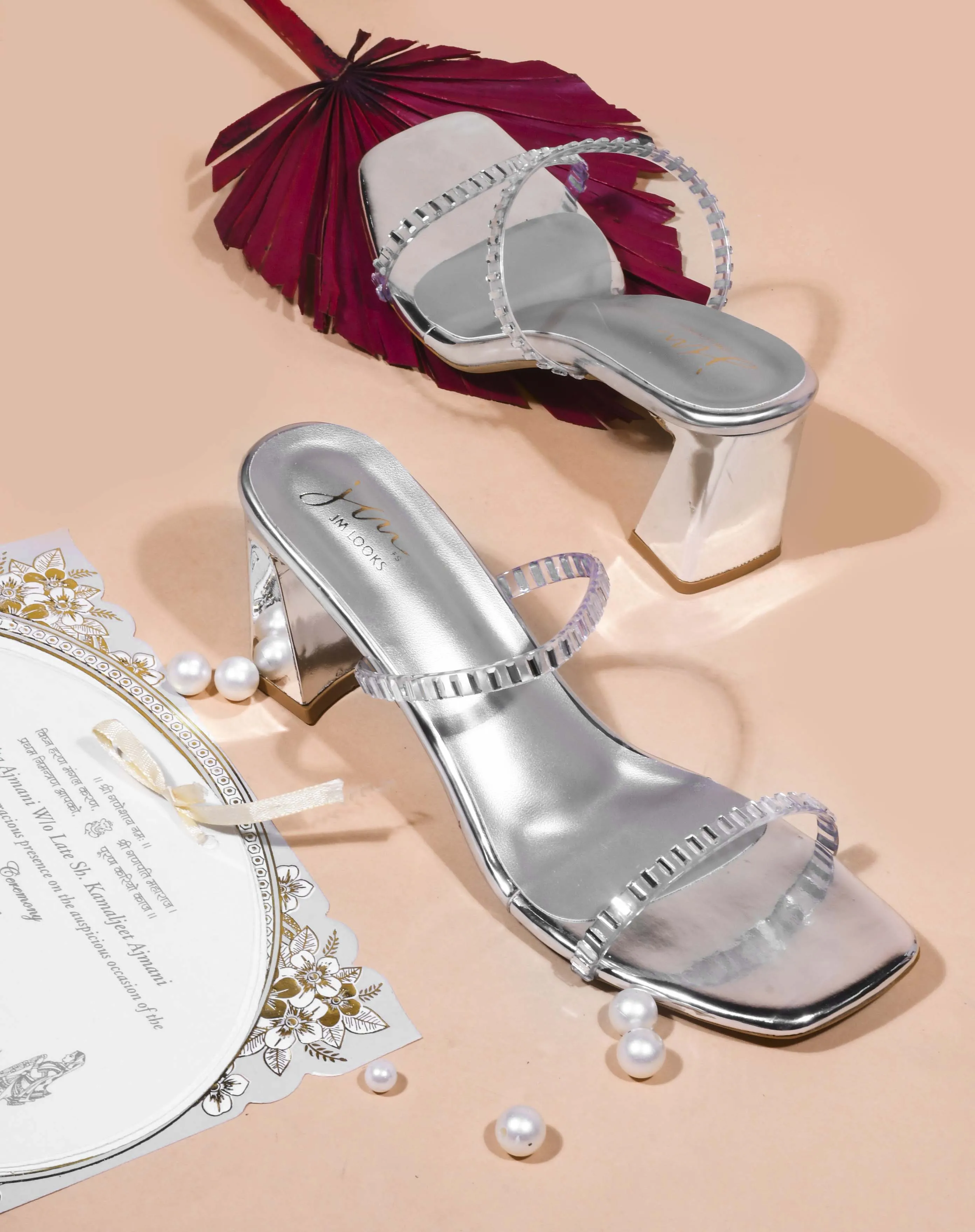 Double strap heels with a sleek block heel