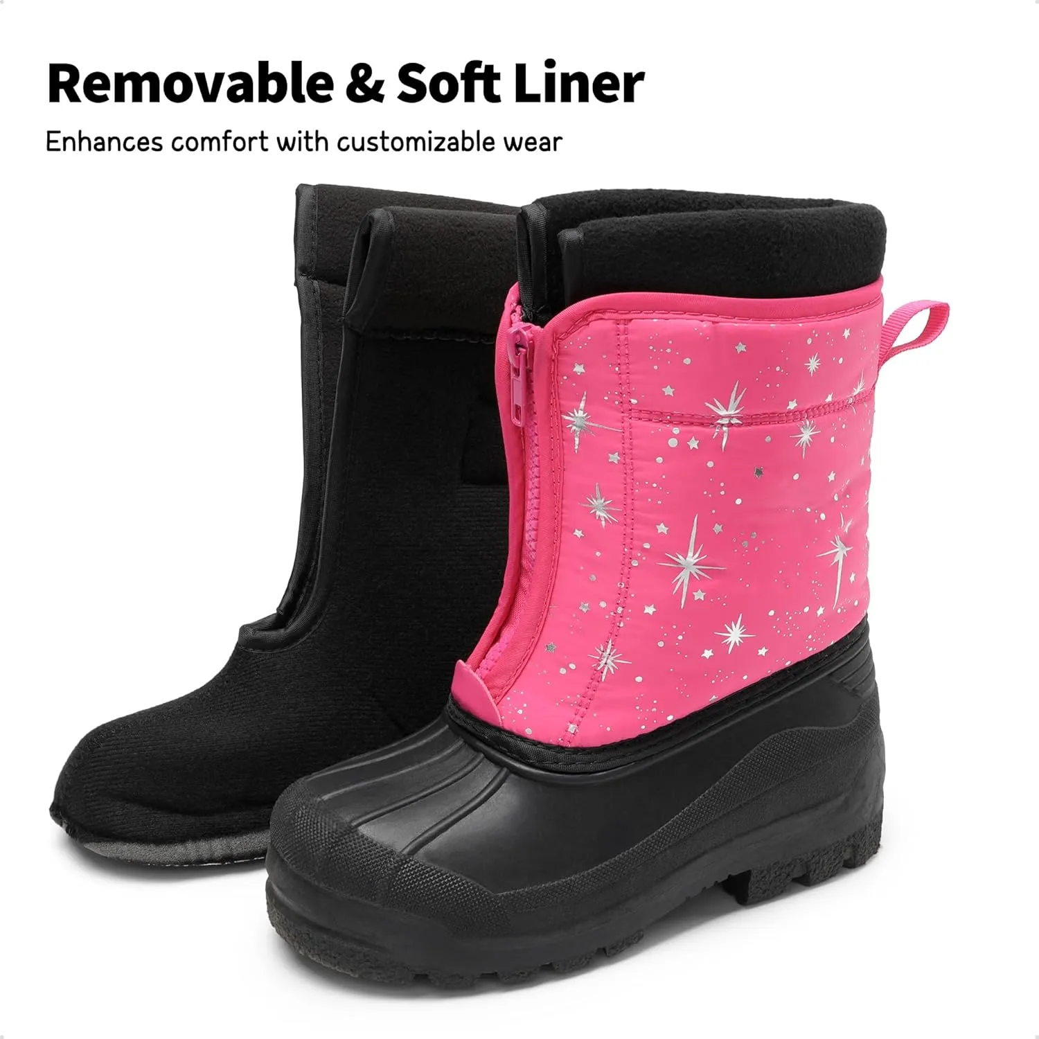 DREAM PAIRS Boys Girls Waterproof Winter Snow Boots