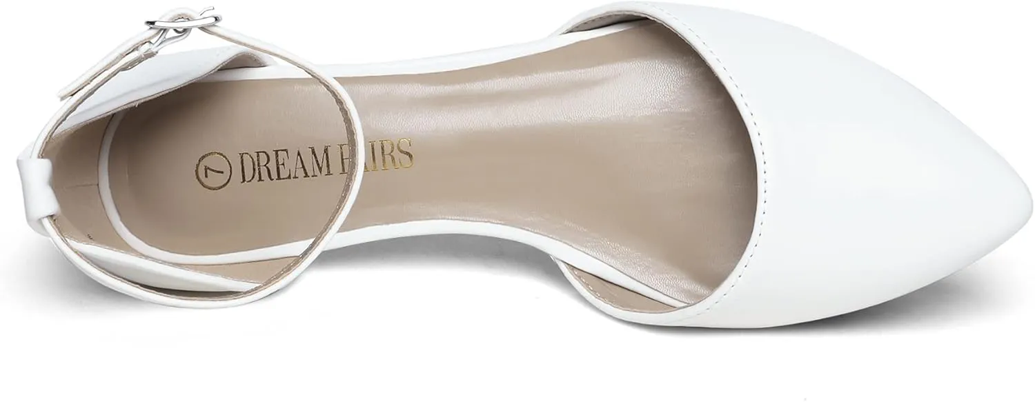 DREAM PAIRS Flapointed Women's Casual D'Orsay Pointed Plain Ballet Comfort Soft Slip On Flats Shoes