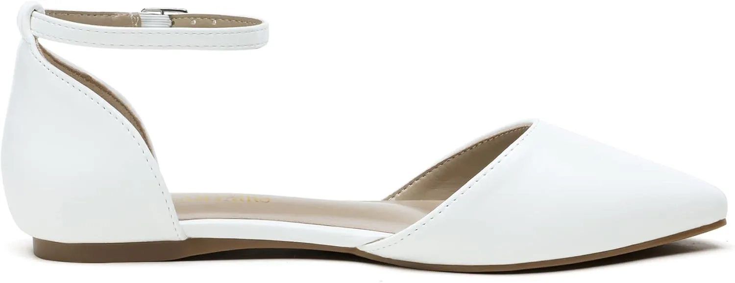 DREAM PAIRS Flapointed Women's Casual D'Orsay Pointed Plain Ballet Comfort Soft Slip On Flats Shoes