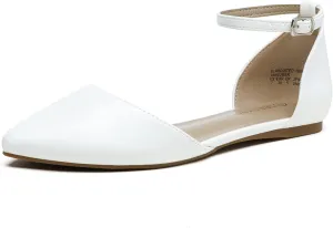 DREAM PAIRS Flapointed Women's Casual D'Orsay Pointed Plain Ballet Comfort Soft Slip On Flats Shoes