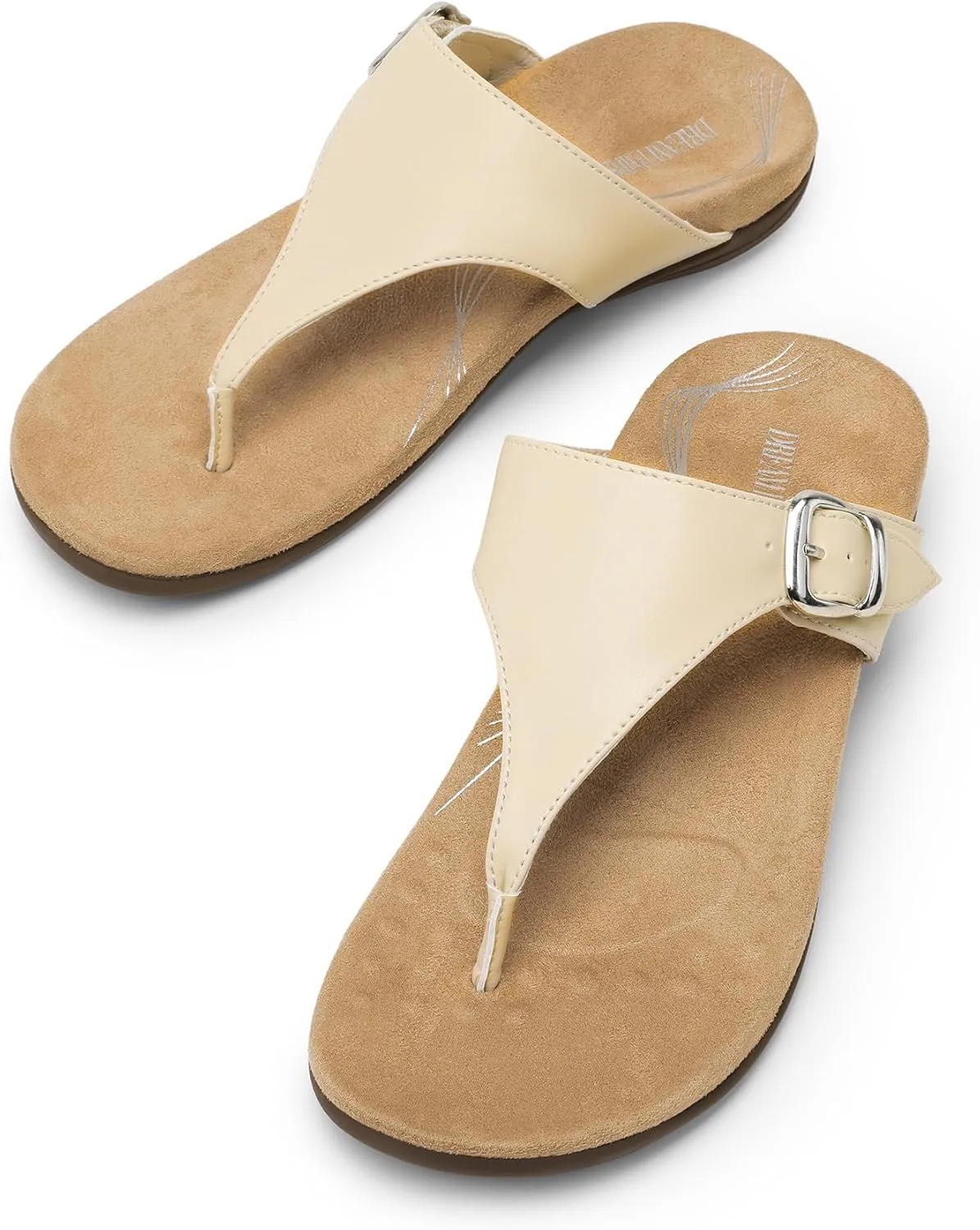 DREAM PAIRS Flip Flops for Women, Arch Support Orthotic Comfortable Soft Summer Slip On Thong Sandals