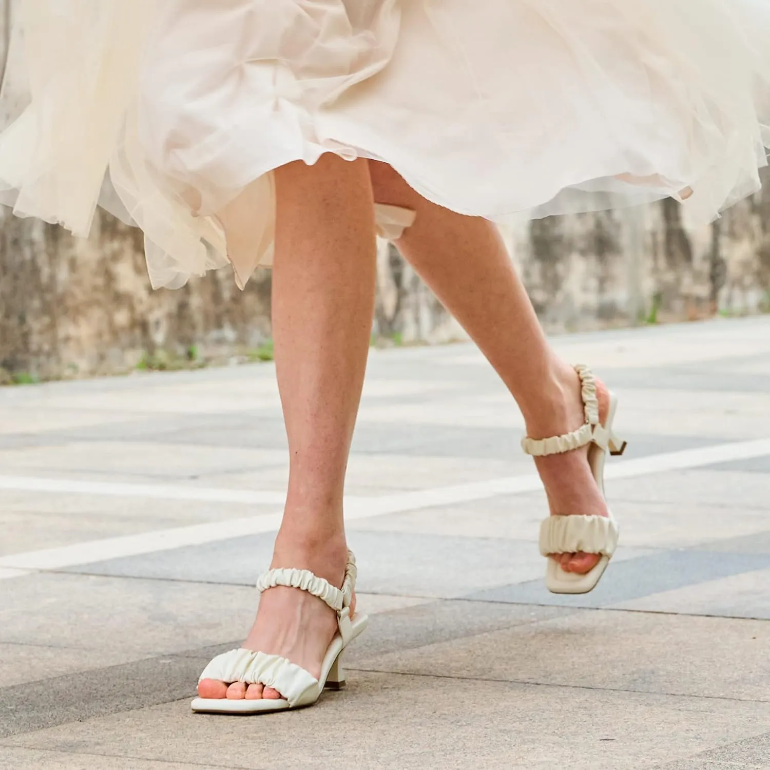 DREAM PAIRS Kitten Heels for Women Comfortable Low Heels Sandals Suqare Open Toe Cute Wedding Party Evening Prom Dance Strap Dress Pump Sandals Shoes