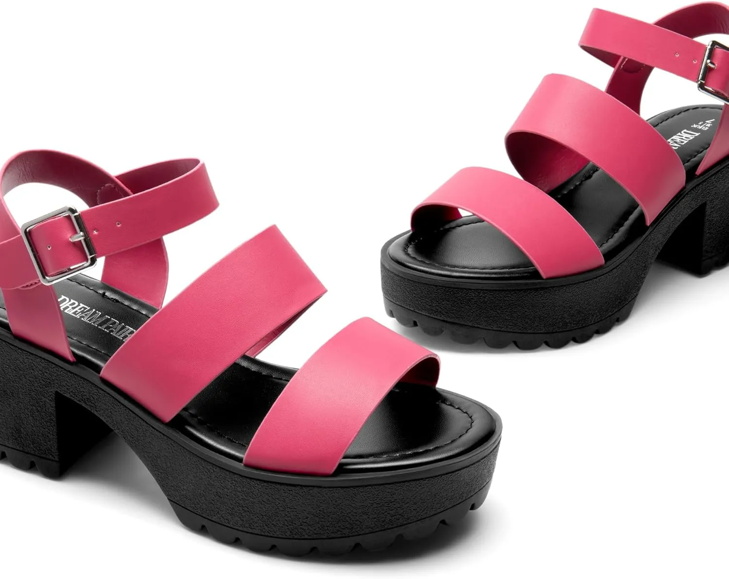 DREAM PAIRS Platform Heels for Women Lightweight Chunky Open Toe Stylish Comfortable Fisherman Sandals with Adjustable Ankle Strap