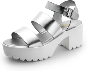 DREAM PAIRS Platform Heels for Women Lightweight Chunky Open Toe Stylish Comfortable Fisherman Sandals with Adjustable Ankle Strap