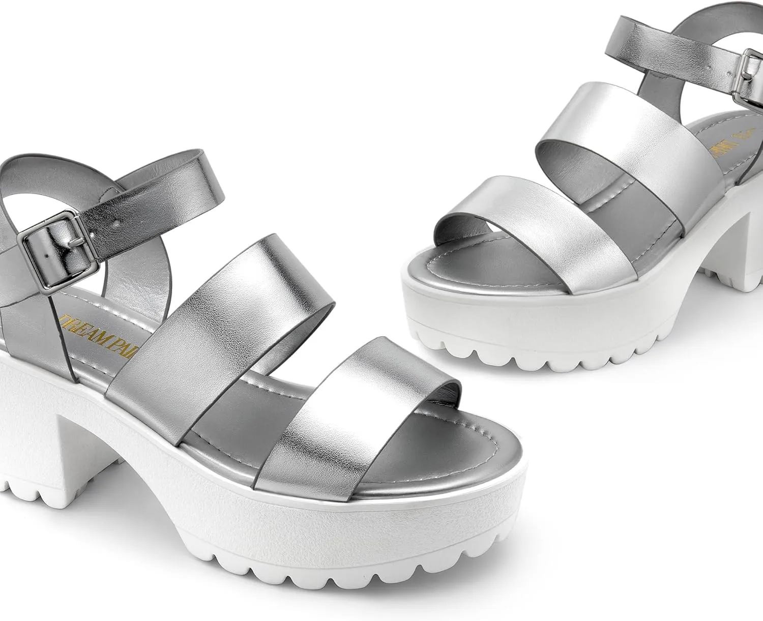 DREAM PAIRS Platform Heels for Women Lightweight Chunky Open Toe Stylish Comfortable Fisherman Sandals with Adjustable Ankle Strap