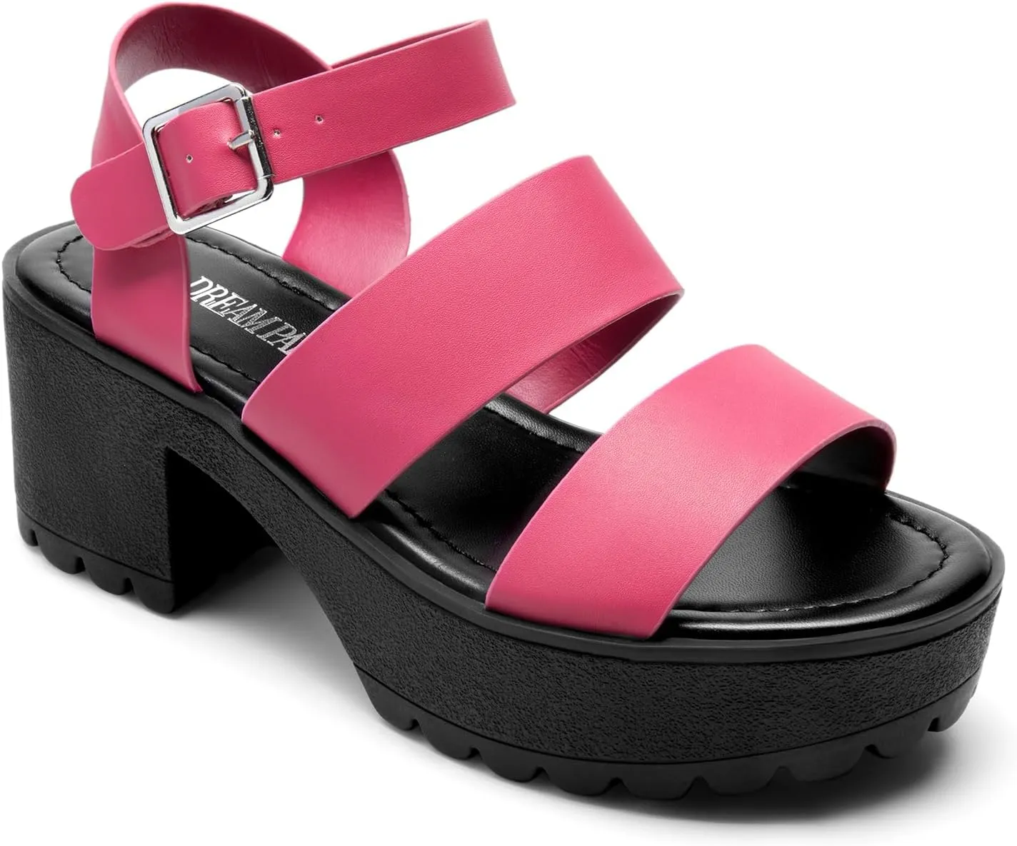 DREAM PAIRS Platform Heels for Women Lightweight Chunky Open Toe Stylish Comfortable Fisherman Sandals with Adjustable Ankle Strap