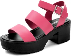DREAM PAIRS Platform Heels for Women Lightweight Chunky Open Toe Stylish Comfortable Fisherman Sandals with Adjustable Ankle Strap
