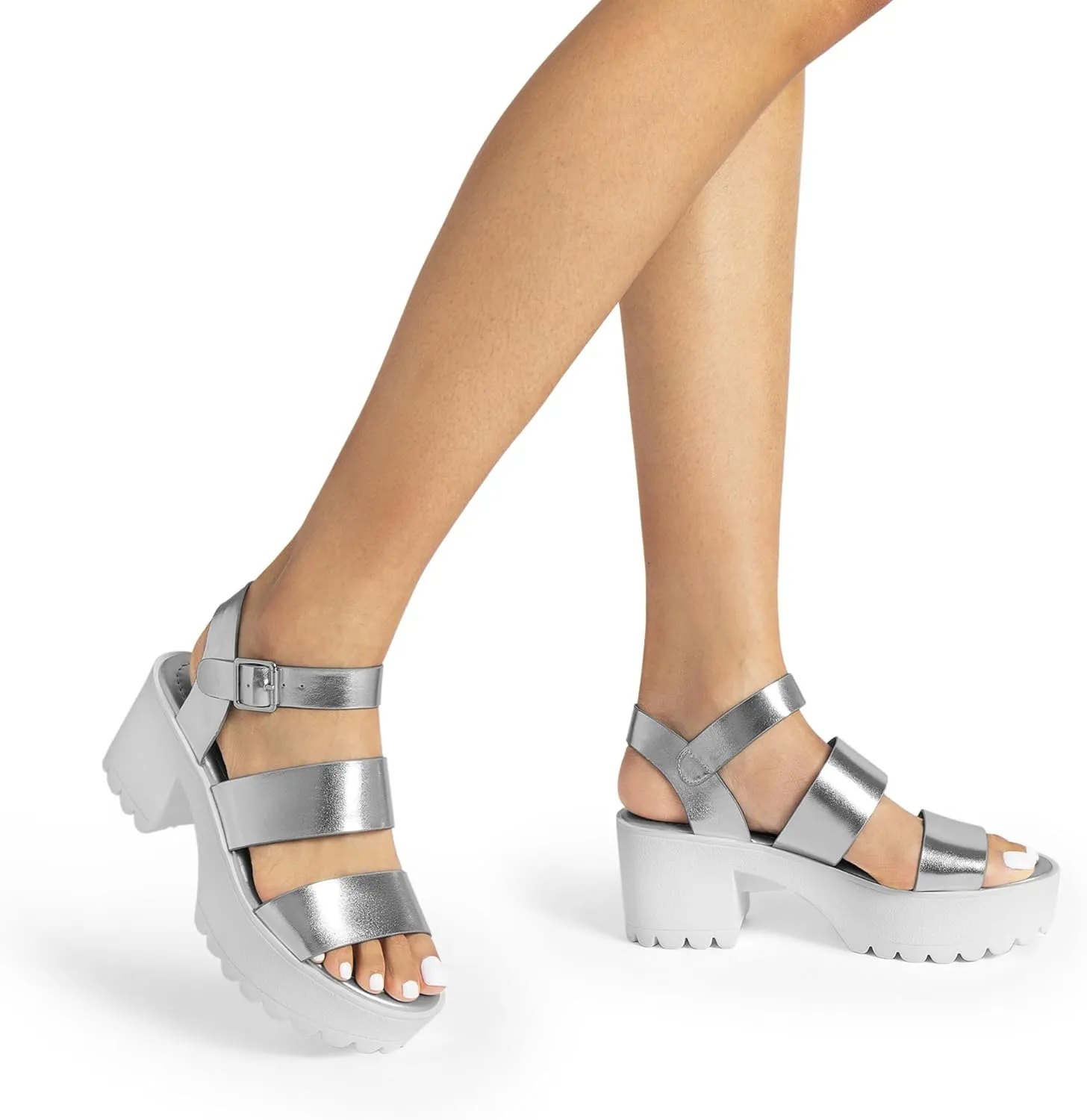 DREAM PAIRS Platform Heels for Women Lightweight Chunky Open Toe Stylish Comfortable Fisherman Sandals with Adjustable Ankle Strap