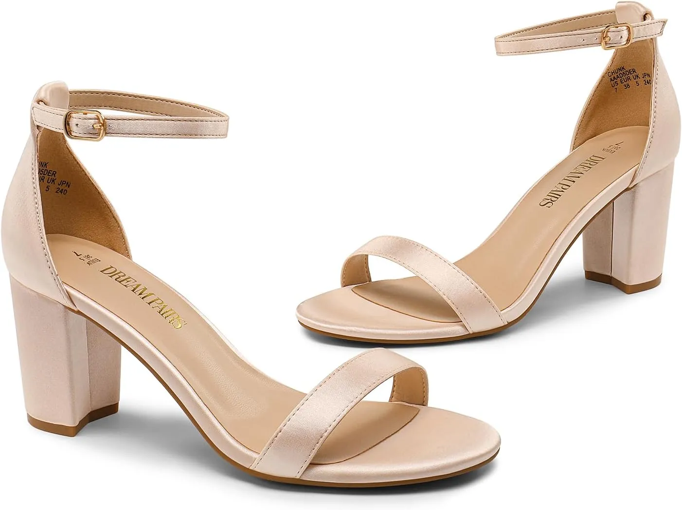 DREAM PAIRS Women's Chunk Low Heel Pump Sandals