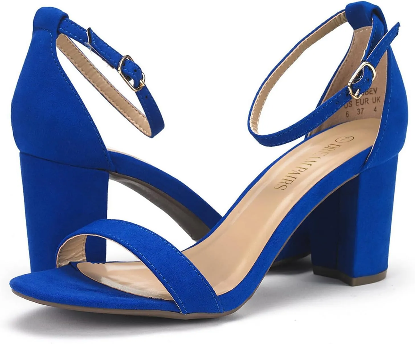 DREAM PAIRS Women's Chunk Low Heel Pump Sandals