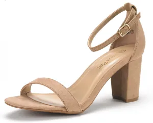 DREAM PAIRS Women's Chunk Low Heel Pump Sandals