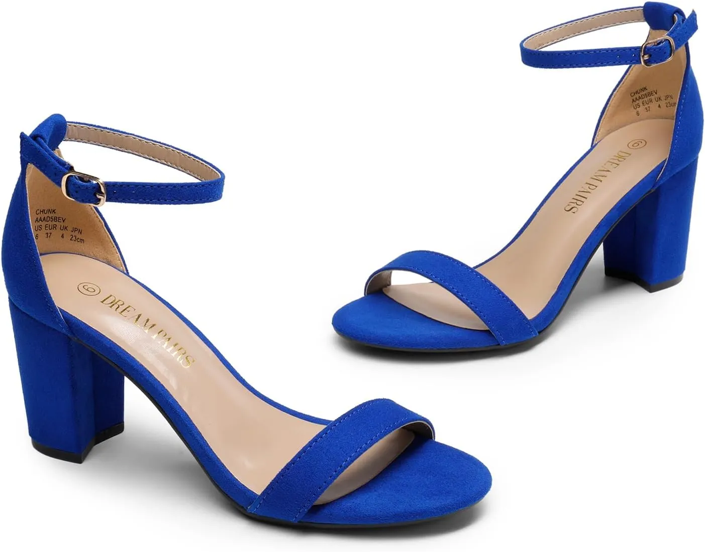 DREAM PAIRS Women's Chunk Low Heel Pump Sandals
