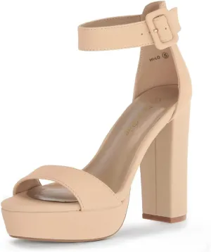 DREAM PAIRS Women's Hi-lo Heeled Sandal