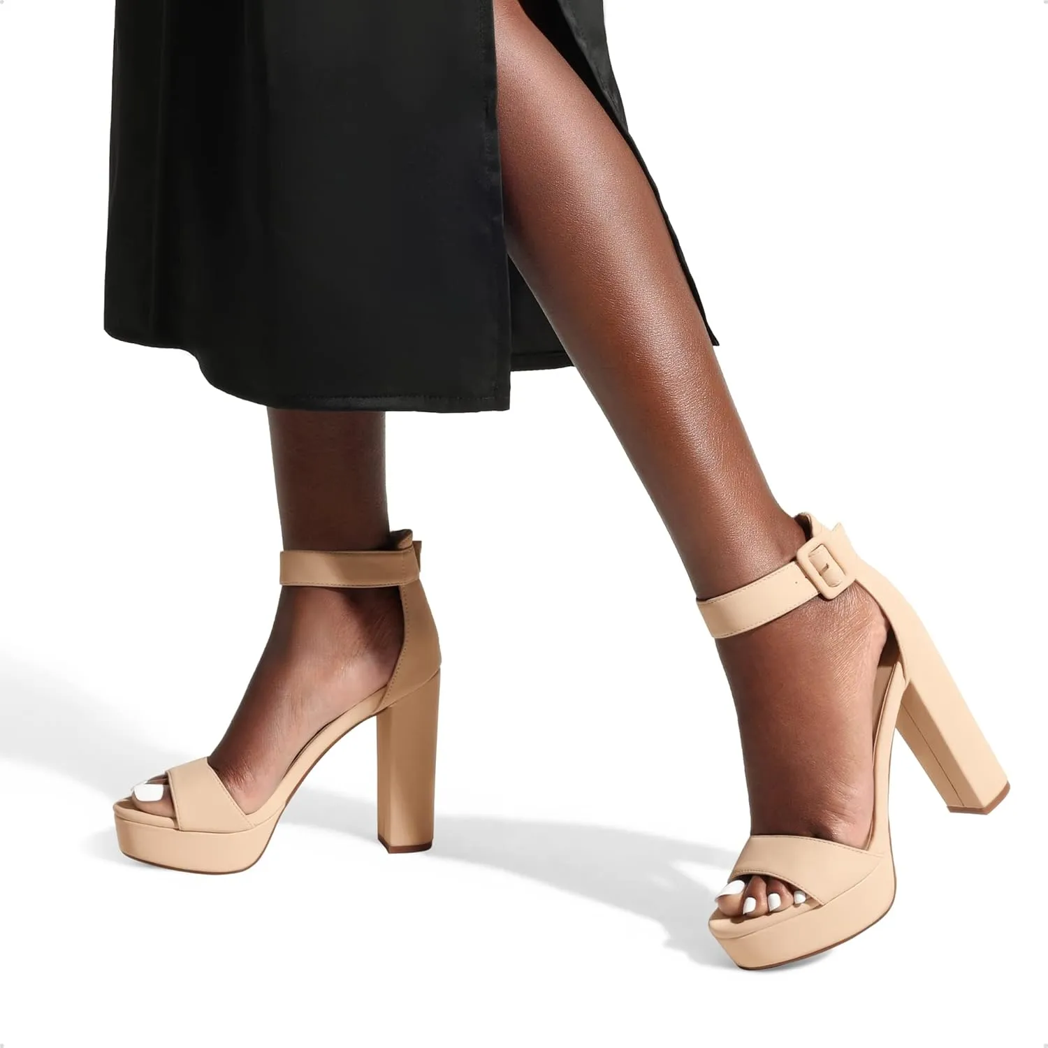DREAM PAIRS Women's Hi-lo Heeled Sandal