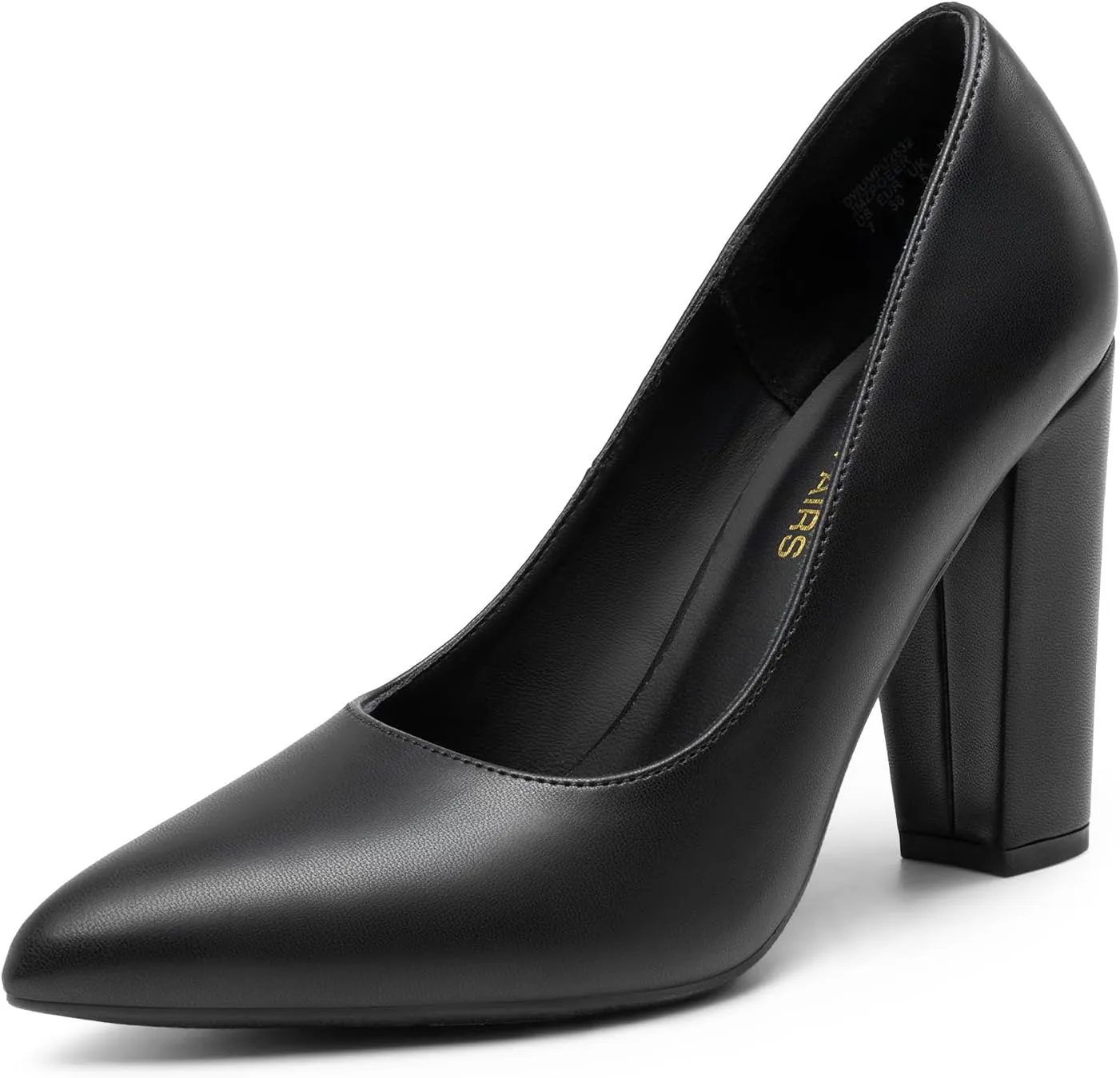 DREAM PAIRS Women's High Chunky Block Heels Closed Pointed Toe Slip on Women Pumps Wedding Party Work Comfortable Dress Shoes for Women