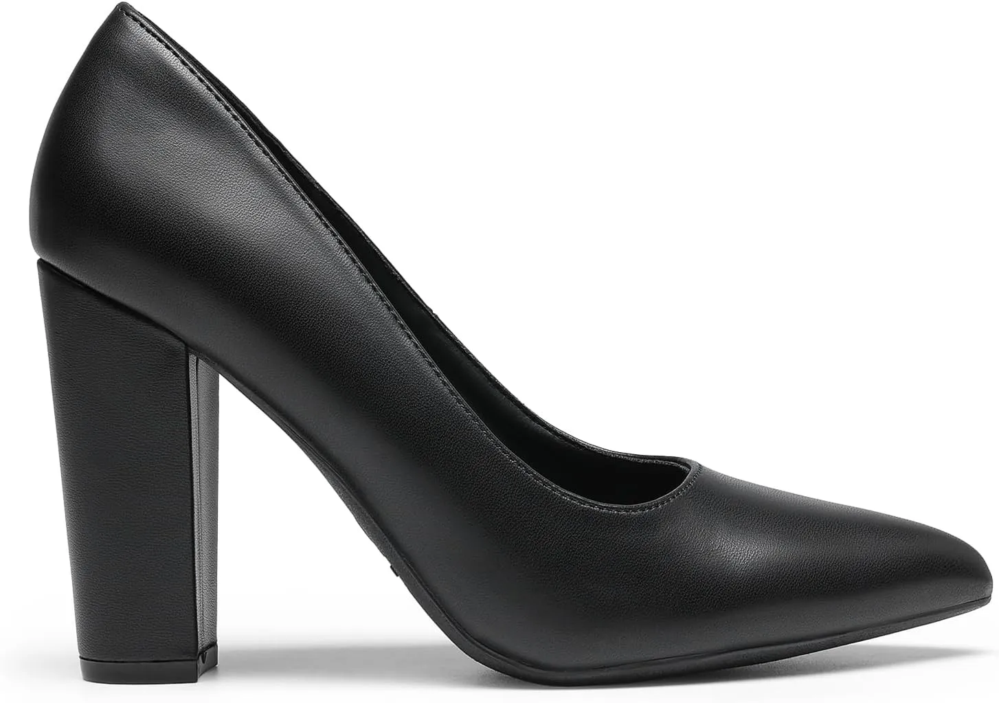DREAM PAIRS Women's High Chunky Block Heels Closed Pointed Toe Slip on Women Pumps Wedding Party Work Comfortable Dress Shoes for Women