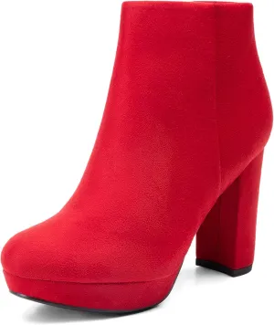DREAM PAIRS Women's Stomp High Heel Ankle Boots