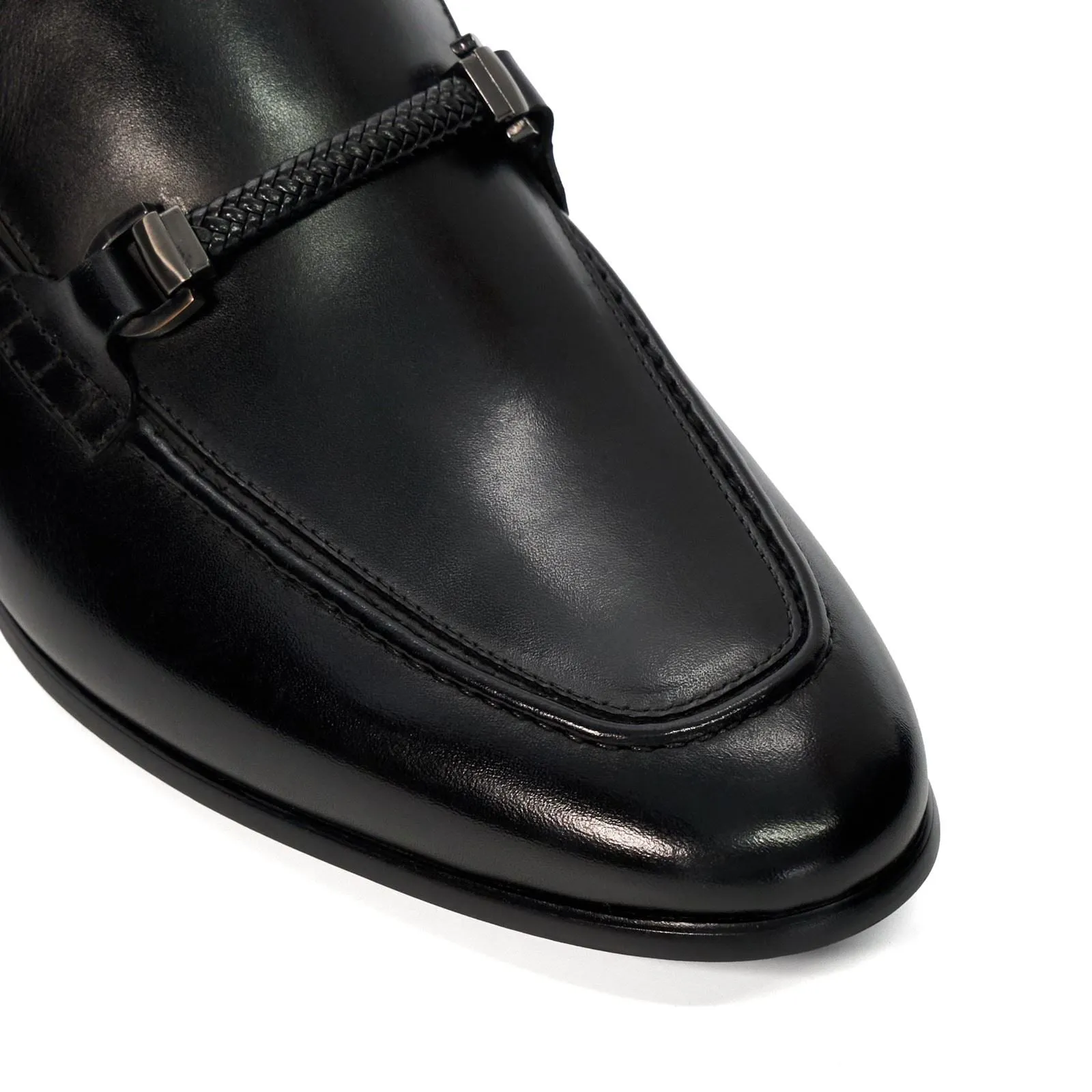 Dune Scilly Leather Men's Black Loafers