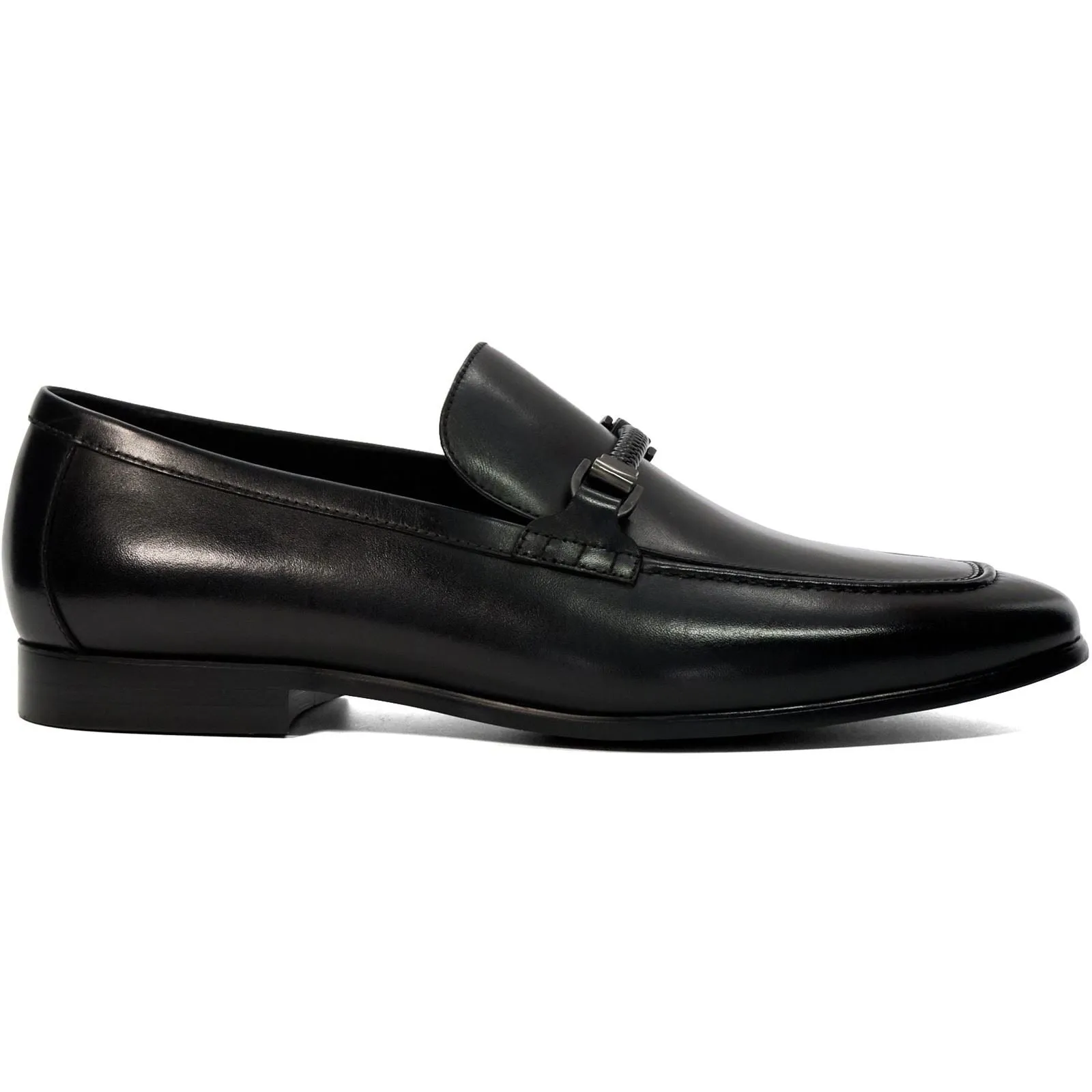 Dune Scilly Leather Men's Black Loafers