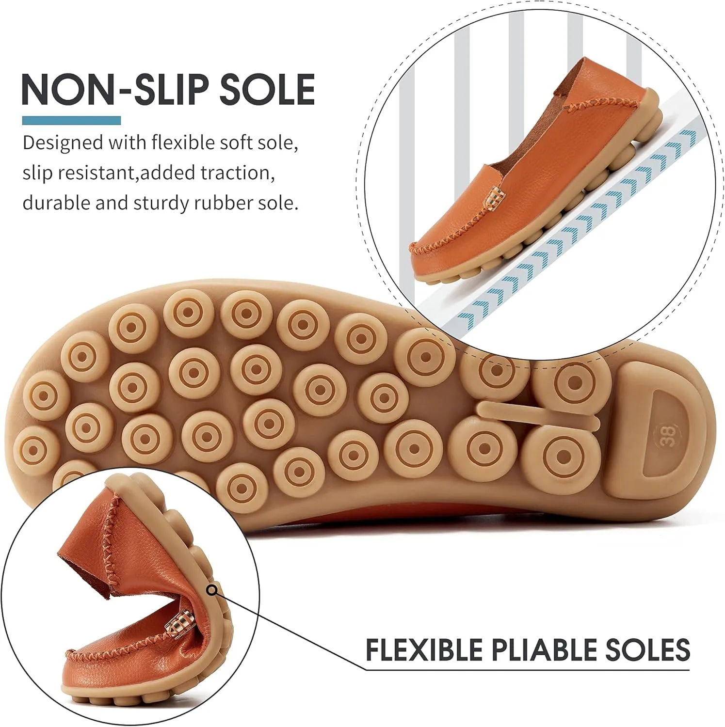 DUOYANGJIASHA Women's Comfortable Loafers Casual Round Toe Moccasins Wild Driving Flats Soft Walking Shoes Women Slip On