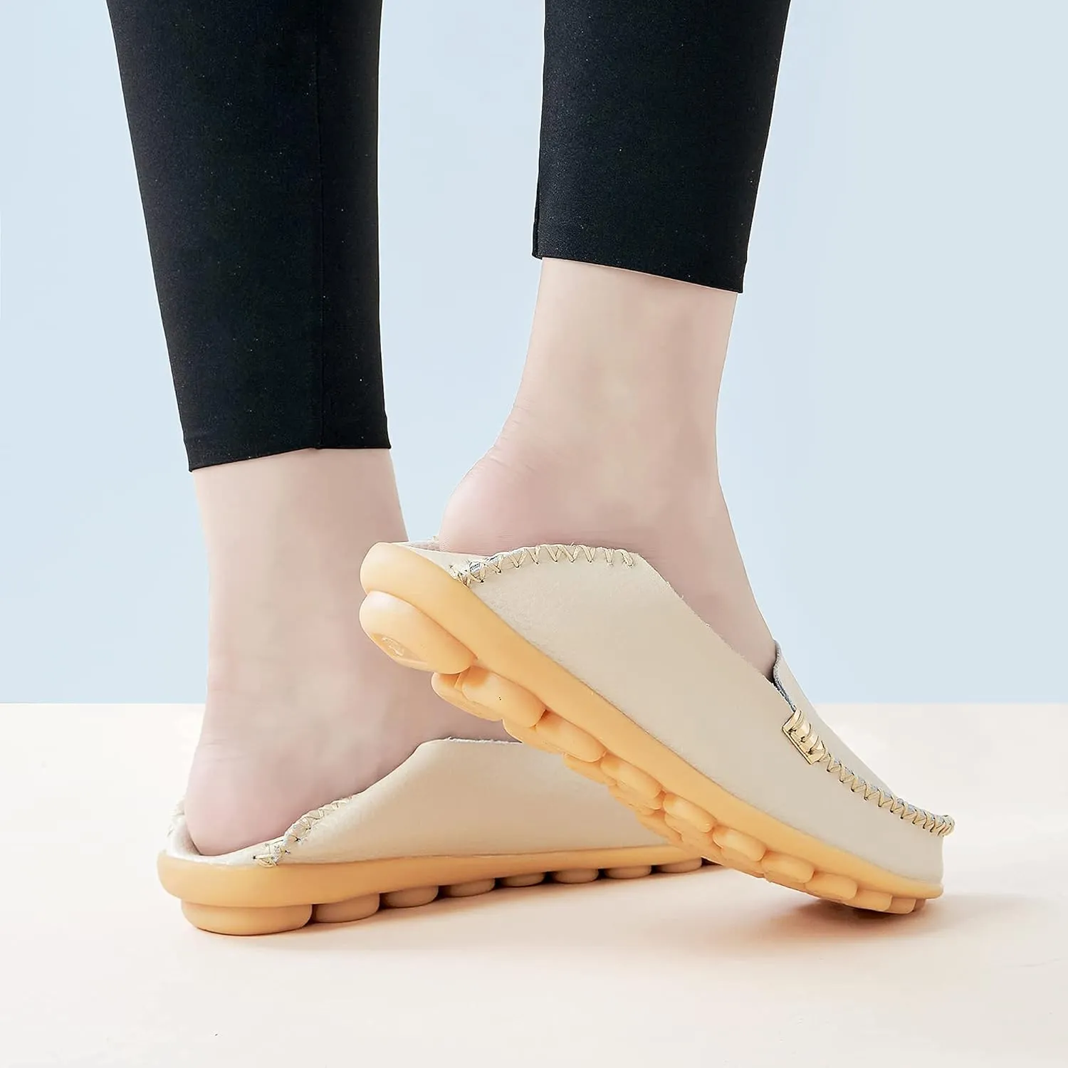 DUOYANGJIASHA Women's Comfortable Loafers Casual Round Toe Moccasins Wild Driving Flats Soft Walking Shoes Women Slip On