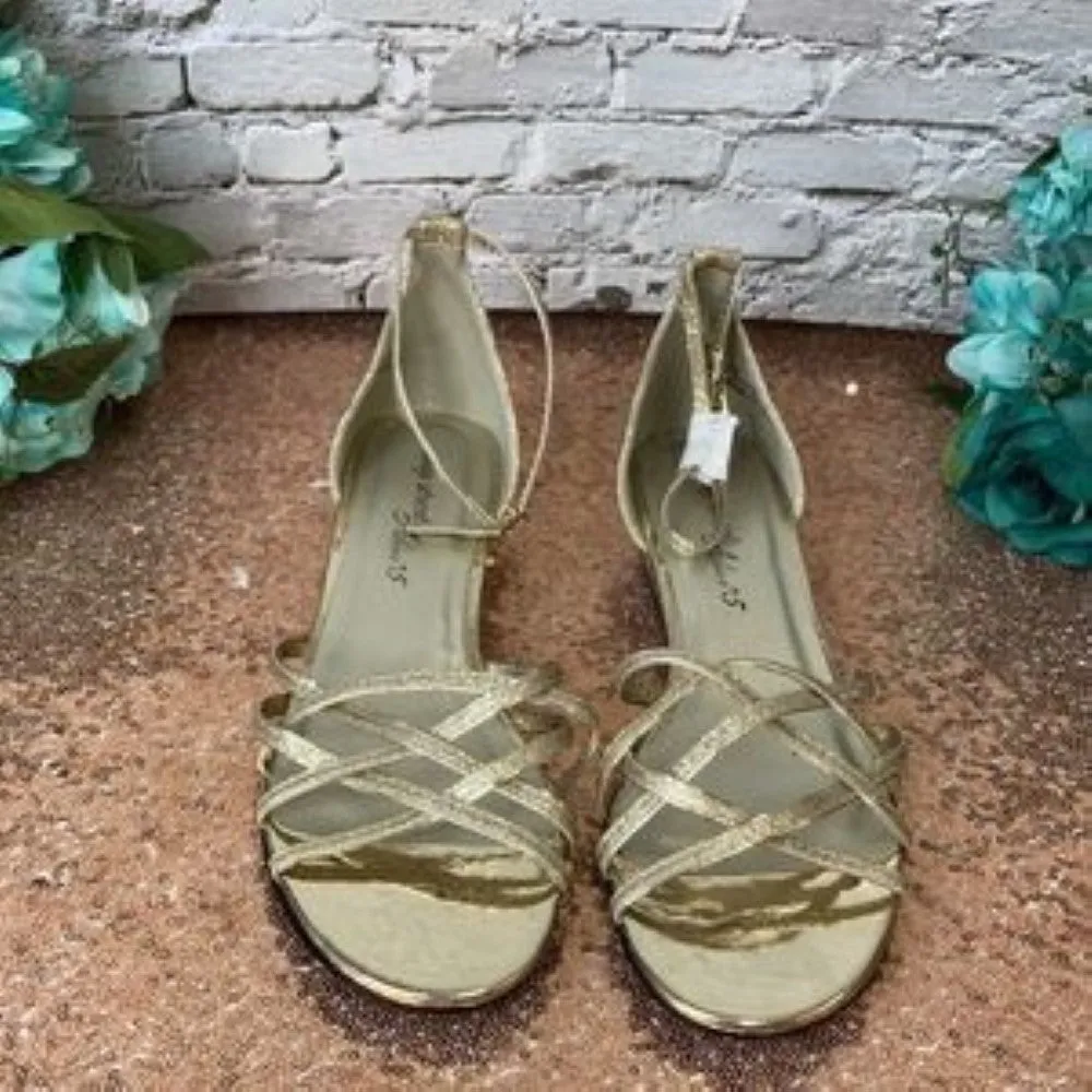 Easy Street Glittery Gold Tarrah Evening Sandals 9