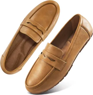Ecetana Women Loafers Comfortable Shoes Casual Slip on Penny Moccasins Flats for Walking Driving Business