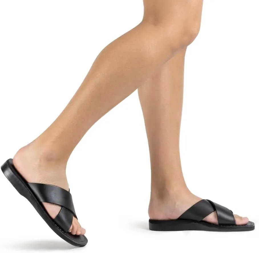 Elan - Leather Cross Strap Sandal - Womens Sandals