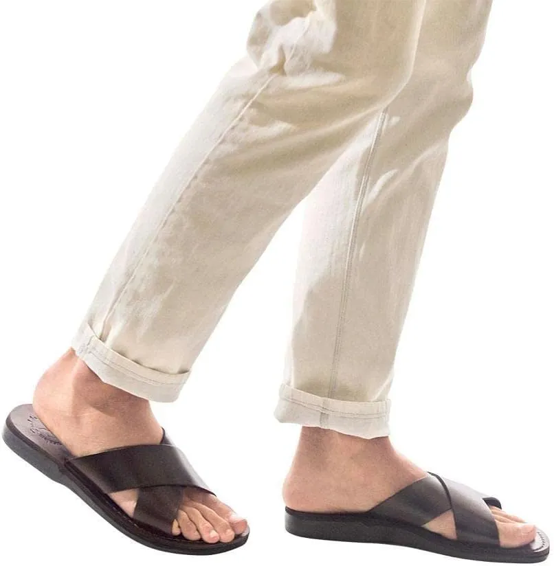 Elan - Leather Slide On Sandal - Men Sandals