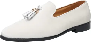 ELANROMAN Men's Loafers Tassels Penny Slip-On Luxury Wedding Shoes