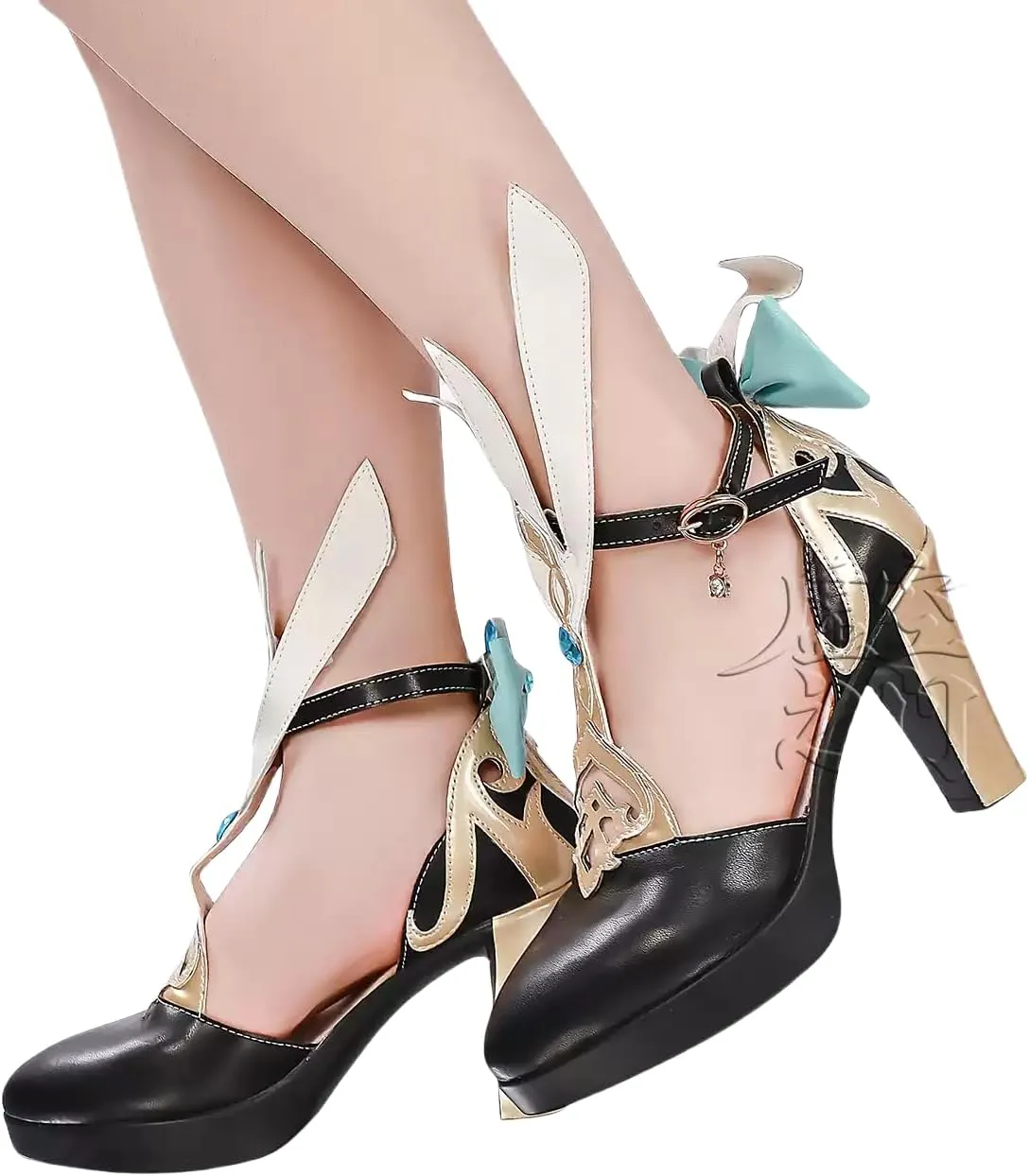 Escoffier Cosplay Shoes Genshin Impact High Heels Shoes for Women Men 7cm Heels PU Cute Bow Design