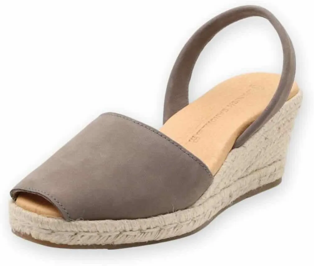 Espadrille Wedges for Women – Dressy Soft Leather Peep Toe Women’s Wedge Sandals, Casual Summer Slip on Espadrilles