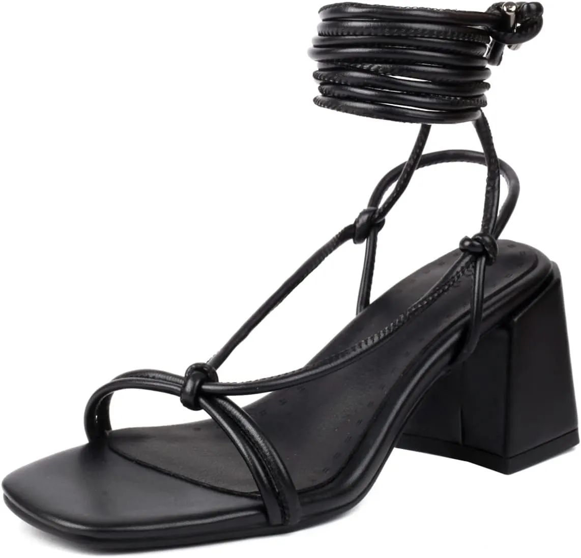 Fashion Lace Up Heels for Women Chunky Heel Strappy Sandals