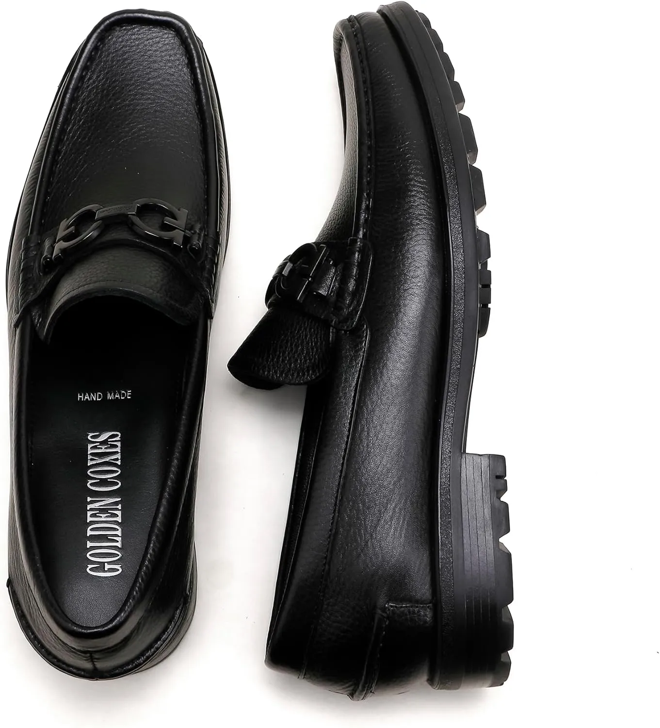 Fashion Leather Dress Loafers for Men, Fashion Casual Crocodile Patterned Handmade Buckle Shoes Business Slip-on Penny Loafer Party Dress Shoes for Mens