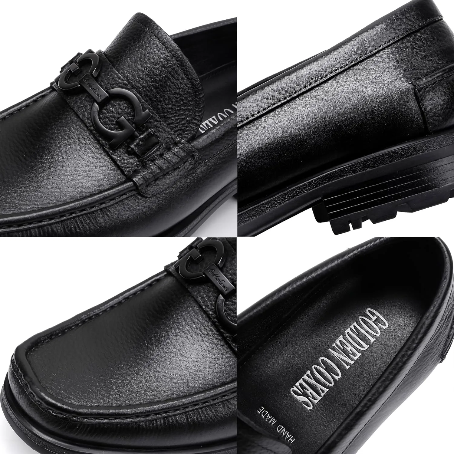 Fashion Leather Dress Loafers for Men, Fashion Casual Crocodile Patterned Handmade Buckle Shoes Business Slip-on Penny Loafer Party Dress Shoes for Mens